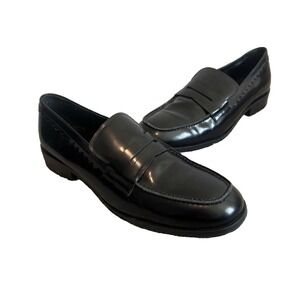 LEONARDO PRINCIPI Black Dress Penny Loafers Men's Shoe 41 US 8, Smooth Leather